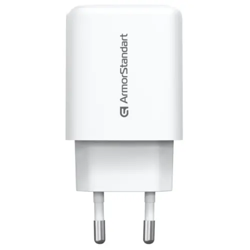 Зарядний пристрій Armorstandart 1xUSB-C + 1xUSB 25W GaN white (ARM89532)