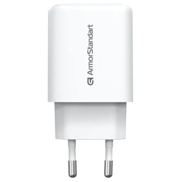 Зарядний пристрій Armorstandart 1xUSB-C + 1xUSB 25W GaN white (ARM89532)