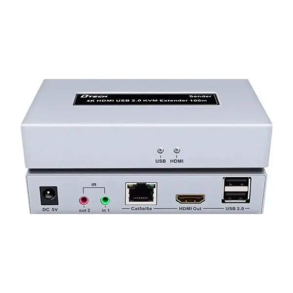 Адаптер HDMI extender 100m UHD 4K/60Hz CAT5E/6 + USB 2.0 Dtech (DT-7051)