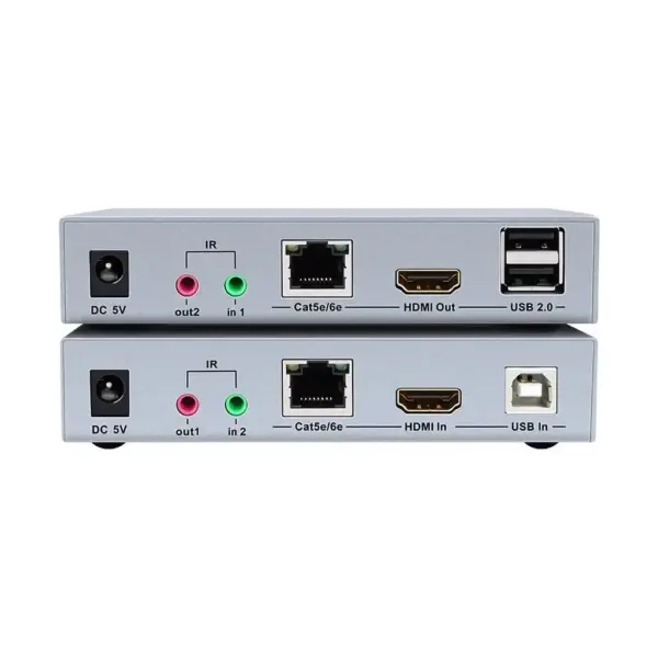 Адаптер HDMI extender 100m UHD 4K/60Hz CAT5E/6 + USB 2.0 Dtech (DT-7051)