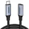Дата кабель Ugreen USB-C M/F 1.0m 5A 10Gbps USB 3.1 black (30205)