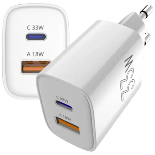 Зарядний пристрій Sigma 1xUSB-C PD33W + 1xUSB QC3.0 GaN X-power PS33-01 white (4827798527719)
