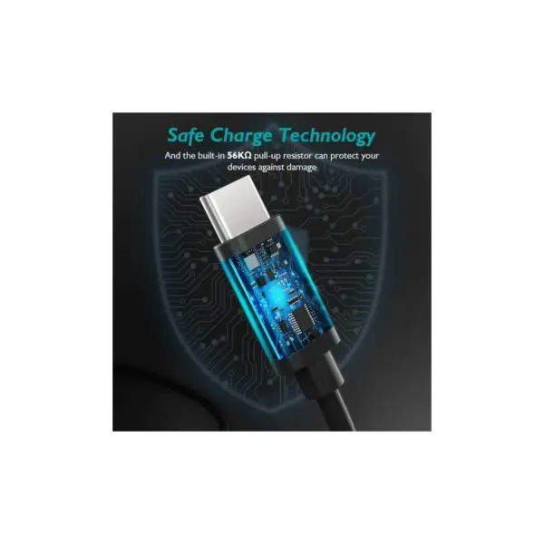 Дата кабель USB 2.0 AM to USB-C 3.0m 18W PVC black Choetech (AC0004-BK)