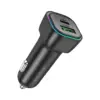 Зарядний пристрій BOROFONE 1xUSB-C PD30W + 1xUSB QC3.0 car adapter black (6941991110818)