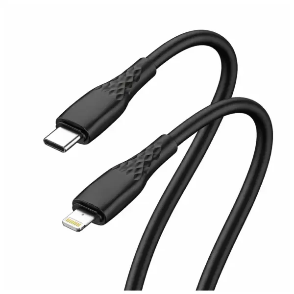 Дата кабель USB-C to Lightning 2.0m PD30W textured PVC black ColorWay (CW-CBPDCL095-BK) Дата кабель USB-C to Lightning 2.0m PD30W textured PVC black ColorWay (CW-CBPDCL095-BK)
