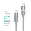 Дата кабель USB-C to Lightning 1.0m PD30W warm light gray ColorWay (CW-CBPDCL092-GR)