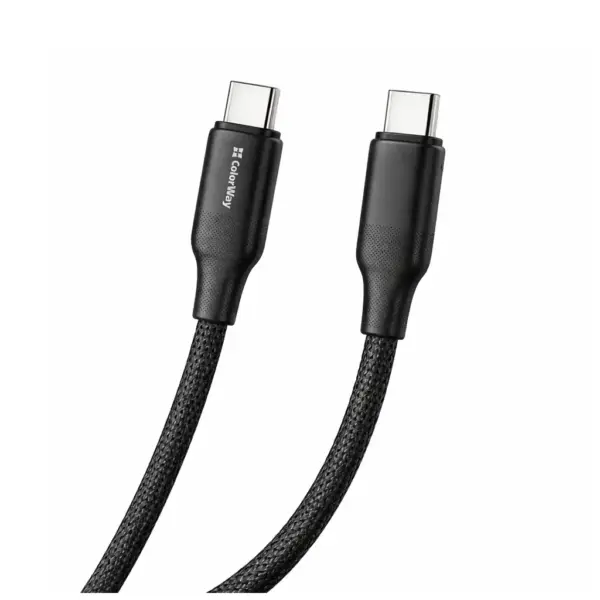 Дата кабель USB-C to USB-C 2.0m 3A 60W TPE embossed black ColorWay (CW-CBPDCC102-BK)