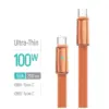 Дата кабель USB-C to USB-C 1.0m 5A 100W ultra-thin orange ColorWay (CW-CBPDCC100-OR) Дата кабель USB-C to USB-C 1.0m 5A 100W ultra-thin orange ColorWay (CW-CBPDCC100-OR)