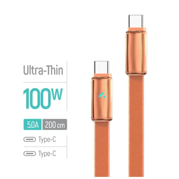 Дата кабель USB-C to USB-C 1.0m 5A 100W ultra-thin orange ColorWay (CW-CBPDCC100-OR) Дата кабель USB-C to USB-C 1.0m 5A 100W ultra-thin orange ColorWay (CW-CBPDCC100-OR)
