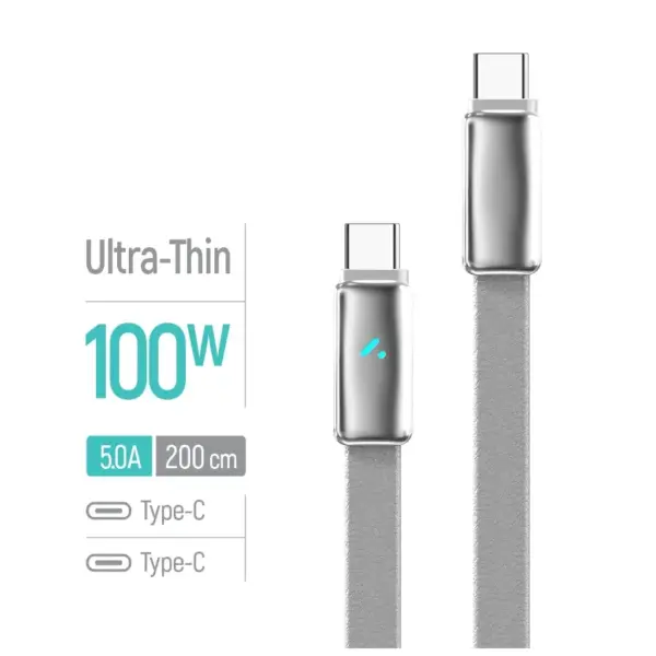 Дата кабель USB-C to USB-C 1.0m 5A 100W ultra-thin gray ColorWay (CW-CBPDCC100-GR) Дата кабель USB-C to USB-C 1.0m 5A 100W ultra-thin gray ColorWay (CW-CBPDCC100-GR)