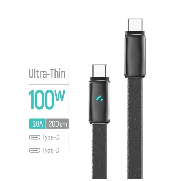 Дата кабель USB-C to USB-C 1.0m 5A 100W ultra-thin black ColorWay (CW-CBPDCC100-BK) Дата кабель USB-C to USB-C 1.0m 5A 100W ultra-thin black ColorWay (CW-CBPDCC100-BK)