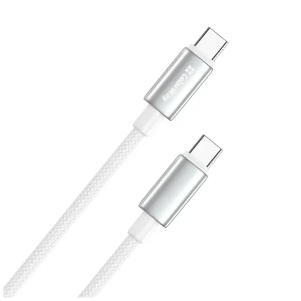 Дата кабель USB-C to USB-C 1.0m 5A 100W zinc alloy braided white ColorWay (CW-CBPDCC098-WT) Дата кабель USB-C to USB-C 1.0m 5A 100W zinc alloy braided white ColorWay (CW-CBPDCC098-WT)
