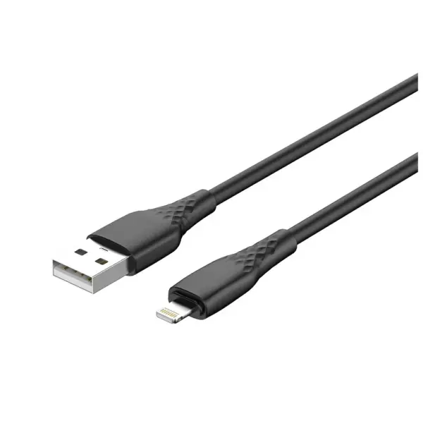 Дата кабель USB 2.0 AM to Lightning 1.0m 3A textured PVC black ColorWay (CW-CBUL094-BK)
