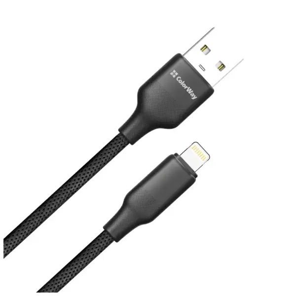 Дата кабель USB 2.0 AM to Lightning 1.0m 3A TPE embossed black ColorWay (CW-CBUL101-BK) Дата кабель USB 2.0 AM to Lightning 1.0m 3A TPE embossed black ColorWay (CW-CBUL101-BK)