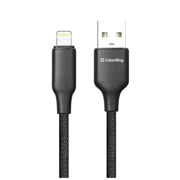 Дата кабель USB 2.0 AM to Lightning 1.0m 3A TPE embossed black ColorWay (CW-CBUL101-BK) Дата кабель USB 2.0 AM to Lightning 1.0m 3A TPE embossed black ColorWay (CW-CBUL101-BK)