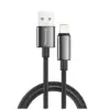 Дата кабель USB 2.0 AM to Lightning 1.0m 3A zinc alloy braided black ColorWay (CW-CBUL098-BK)