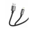 Дата кабель USB 2.0 AM to Lightning 2.0m 3A zinc alloy braided black ColorWay (CW-CBUL099-BK)