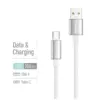 Дата кабель USB 2.0 AM to USB-C 2.0m 3A zinc alloy braided white ColorWay (CW-CBUC099-WT)