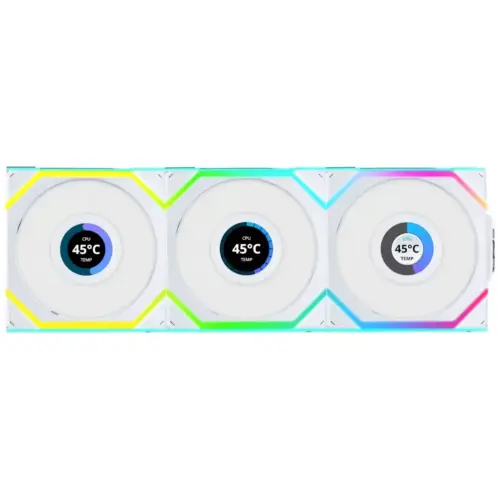 Кулер до корпусу Lian Li UNI Fan SL WIRELESS LCD 120-3, White (G99.12SLLCD1W3W.00)