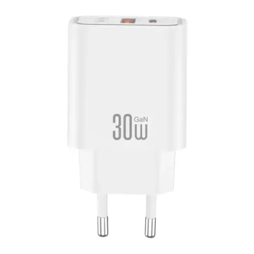 Зарядний пристрій XO 1xUSB 22.5W + 1xUSB-C PD30W white (CE42.white)