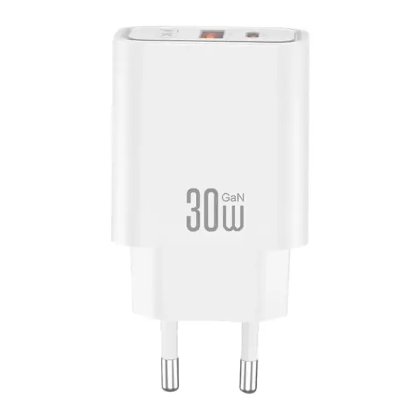 Зарядний пристрій XO 1xUSB 22.5W + 1xUSB-C PD30W white (CE42.white)