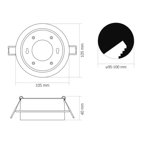Світильник точковий Videx під лампу GX53 врізний Круглий Білий (VL-SPF33R-W) Світильник точковий Videx під лампу GX53 врізний Круглий Білий (VL-SPF33R-W)