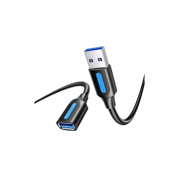 Дата кабель USB 3.2 AM/AF 1.5m 10Gbps PVC black Vention (CBOBG)