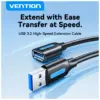 Дата кабель USB 3.2 AM/AF 2.0m 10Gbps PVC black Vention (CBOBH) Дата кабель USB 3.2 AM/AF 2.0m 10Gbps PVC black Vention (CBOBH)