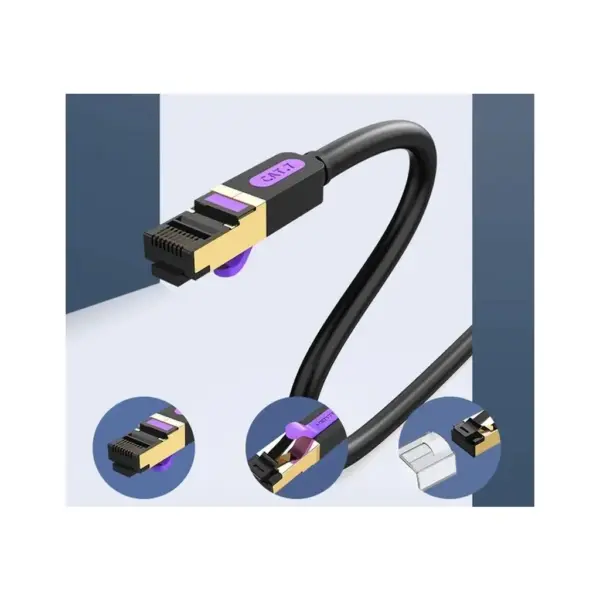 Патч-корд 5m S/FTP cat 7 RJ-45 black Vention (ICDBJ)