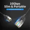 Патч-корд 1m UTP cat 6A RJ-45 slim black Vention (IBIBF)