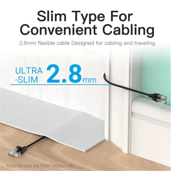 Патч-корд 1m UTP cat 6A RJ-45 slim black Vention (IBIBF)