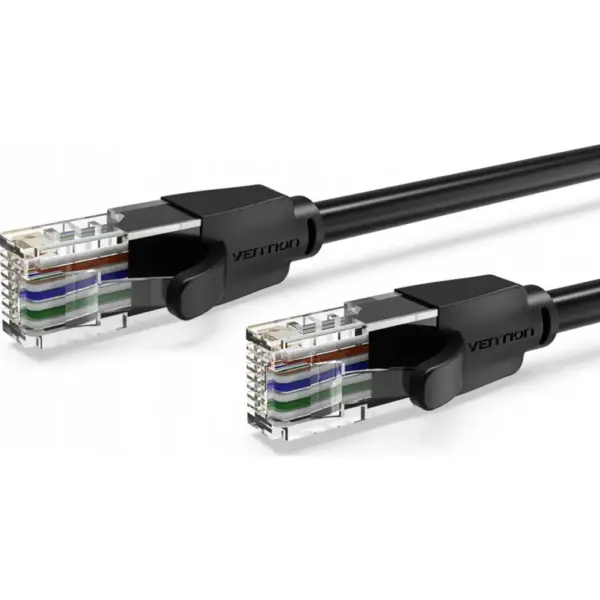 Патч-корд 1.5m UTP cat 6 RJ-45 flat black Vention (IBJBG)