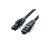 Патч-корд 10m UTP cat 6 RJ-45 flat black Vention (IBJBL)