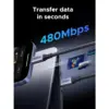 Дата кабель USB-C to USB-C 1.0m 240W 480Mbps braided black Ugreen (85973)