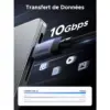 Дата кабель USB-C to USB-C 2.0m 240W 10Gbps braided black Ugreen (95619)