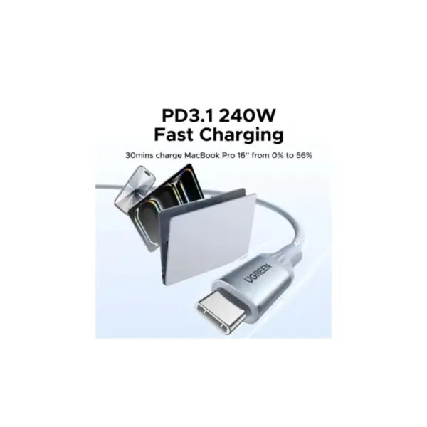 Дата кабель USB-C to USB-C 1.0m PD3.1 240W 480Mbps braided Starlight blue Ugreen (75731) Дата кабель USB-C to USB-C 1.0m PD3.1 240W 480Mbps braided Starlight blue Ugreen (75731)