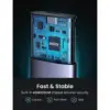 Кишеня зовнішня Ugreen USB-C to M.2 B-Key/M+B Key SSD 5Gbps SATA 3.0 aluminum 0.5m (10903)