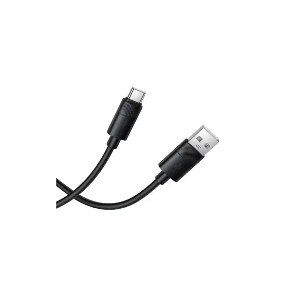 Дата кабель USB 2.0 AM to USB-C 1.0m silicone BX123 Leya black BOROFONE (6941991124211)