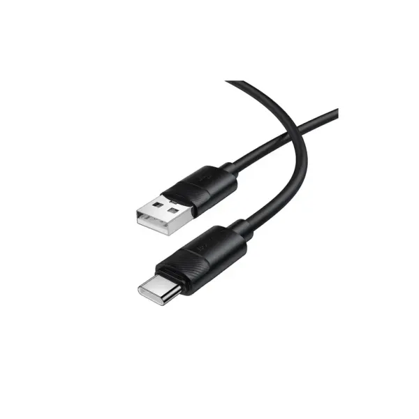 Дата кабель USB 2.0 AM to USB-C 1.0m silicone BX123 Leya black BOROFONE (6941991124211)