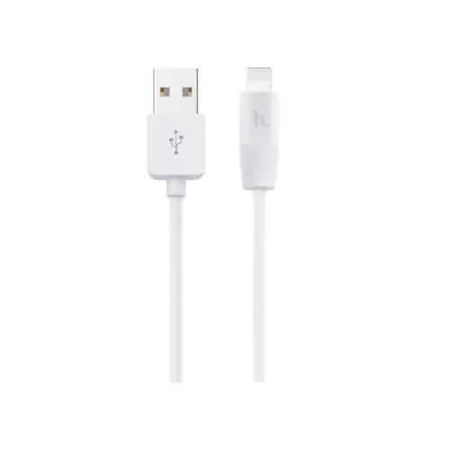 Дата кабель USB 2.0 AM to Lightning 2.0m 2.4A X1 white HOCO (6957531032014)