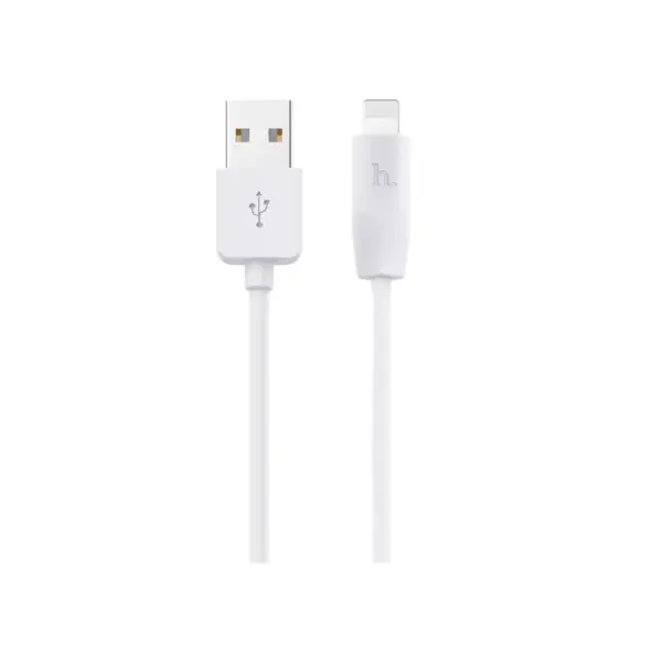 Дата кабель USB 2.0 AM to Lightning 2.0m 2.4A X1 white HOCO (6957531032014)
