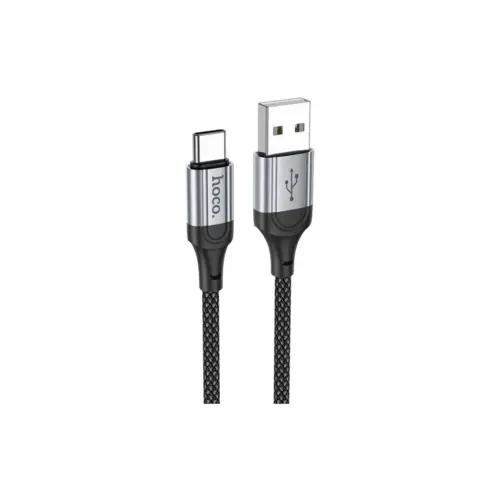 Дата кабель USB 2.0 AM to USB-C 1.0m 3A nylon X102 black HOCO (6942007608770)