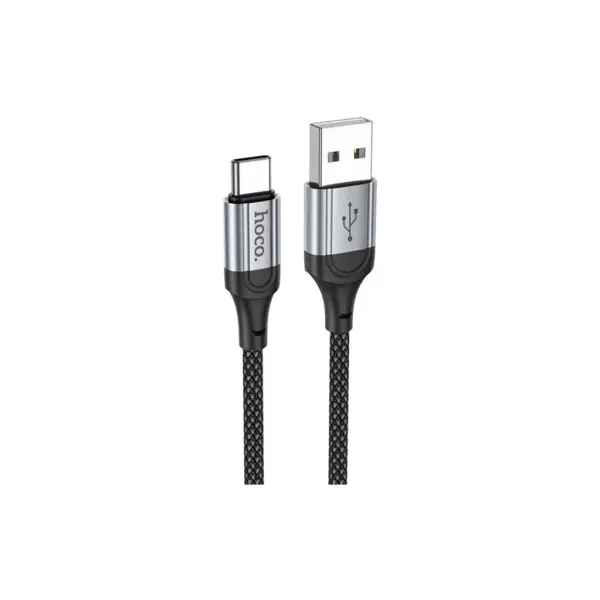 Дата кабель USB 2.0 AM to USB-C 1.0m 3A nylon X102 black HOCO (6942007608770)