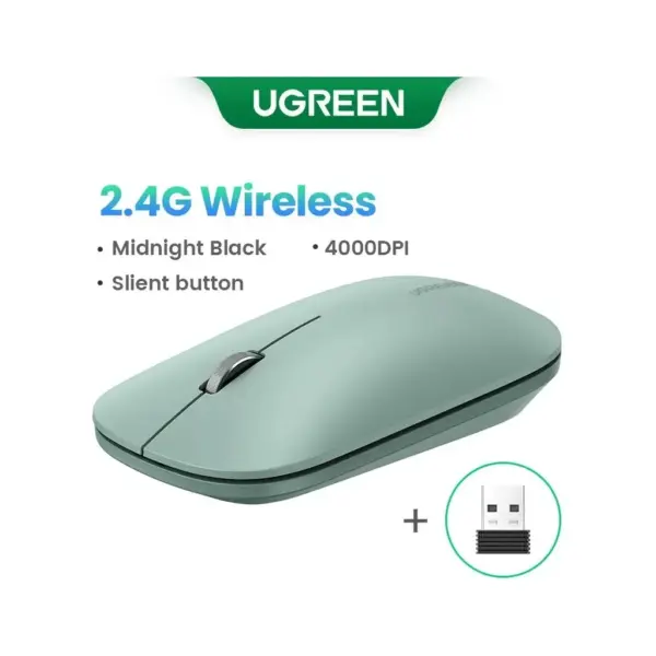 Мишка Ugreen MU001 Portable Wireless Green (90374)