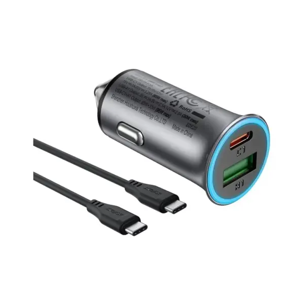 Зарядний пристрій Acefast 1xUSB-C PD95W + 1xUSB gray (6974316285304)