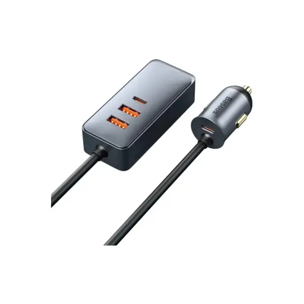 Зарядний пристрій Baseus 2xUSB-C + 2xUSB 120W + extension cord gray (CCBT-A0G)