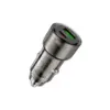 Зарядний пристрій HOCO 1xUSB-C PD38W + 1xUSB car adapter transparent Z52 black (6942007601740)