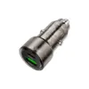 Зарядний пристрій HOCO 1xUSB-C PD38W + 1xUSB car adapter transparent Z52 black (6942007601740)