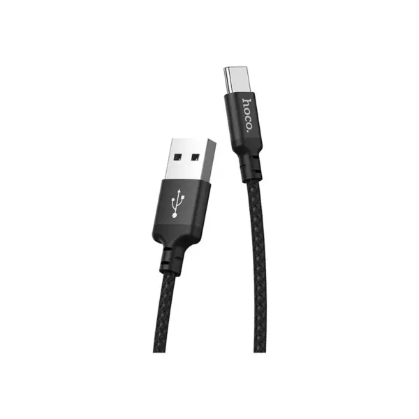 Дата кабель USB 2.0 AM to USB-C 2.0m 2A nylon X14 black HOCO (6957531062929)