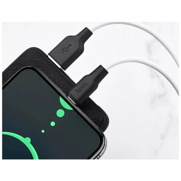 Дата кабель USB 2.0 AM to USB-C 2.0m 3A silicone X21 Plus black+white HOCO (6931474713889)